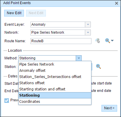 Choosing the Stationing method